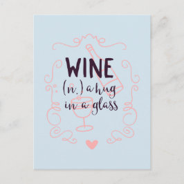 Romantische wijn is een knuffel in een glas briefkaart