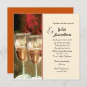 Romantische wijnbril en uitnodiging tot weduwschap (Voorkant / Achterkant)