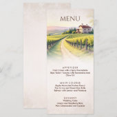 Romantische Wijngaard Rustieke Bruiloft Menu (Voorkant / Achterkant)