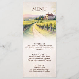 Romantische Wijngaard Rustieke Bruiloft Menu