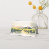 Romantische Wijngaard Rustieke Bruiloft Plaatskaartje (Achterkant)