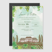 Romantische wijngaard & wijnstok bruiloft uitnodig (Voorkant / Achterkant)