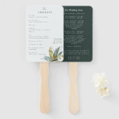 Romantische wijngaarden Minimaal Groen Blauw Garde Handwaaier (Voorkant en achterkant)