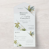 Romantische wijngaarden Minimale tuinblauw All In One Uitnodiging (Binnen)