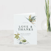 Romantische wijngaarden Minimale tuinblauw Bedankkaart (Voorkant)