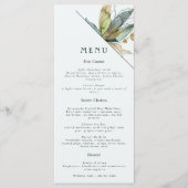 Romantische wijngaarden Minimale tuinblauw Menu (Voorkant)