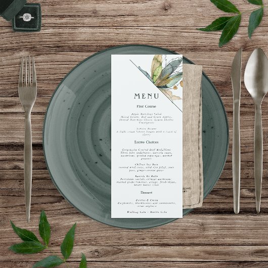 Romantische wijngaarden Minimale tuinblauw Menu