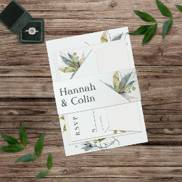 Romantische wijngaarden Minimale tuinblauw Uitnodigingen Wikkel