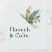 Romantische wijngaarden Minimale tuinblauw Wijn Etiket (Enkel label)