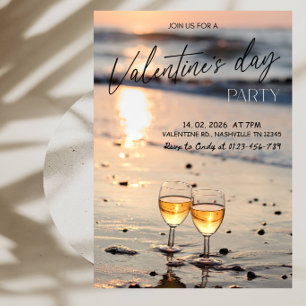 Romantische wijnglazen Valentijnsfeest Kaart