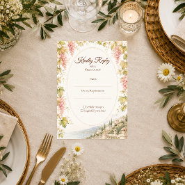 Romantische wijnhuwelijk RSVP kaartje