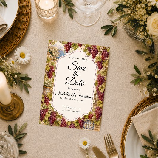 Romantische Wijnhuwelijk Save The Date