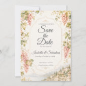 Romantische wijnhuwelijk save the date (Voorkant)