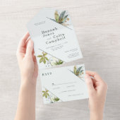 Romantische wijnstokken minimumaantal tuinblauw all in one uitnodiging (Afscheurbaar)