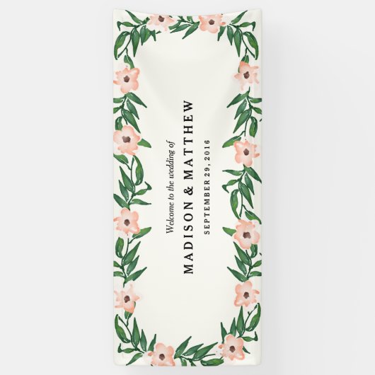 Romantische wijnstokken spandoek (Verticaal)