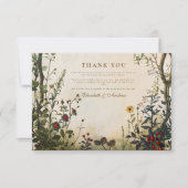 Romantische Wild Garden Wedding Bedankkaart (Voorkant)