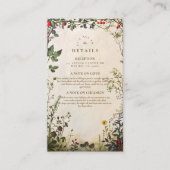 Romantische Wild Garden Wedding Informatiekaartje (Voorkant)