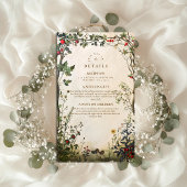 Romantische Wild Garden Wedding Informatiekaartje