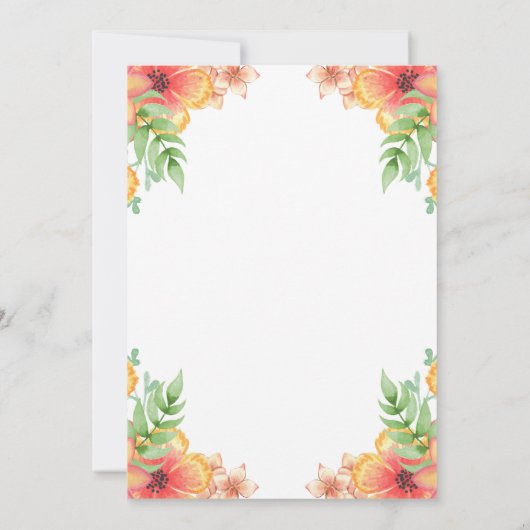 Romantische Wildbloemen Rustiek Bloemen Vrijgezell Kaart (Achterkant)