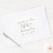 Romantische Wilde Bloem Botanische Lavendel Bruilo Ovale Sticker (Envelop)