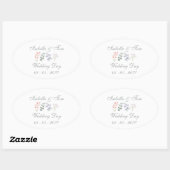 Romantische Wilde Bloem Botanische Lavendel Bruilo Ovale Sticker (Vel)