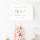 Romantische Wilde Bloem Botanische Lavendel Bruilo Spandoek (Insitu)