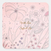 Romantische Wilde Bloem Bruiloft Favor Stickers (Voorkant)