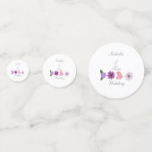 Romantische Wilde Bloem & Vlinder Boho Bruiloft Confetti (Voorkanten)