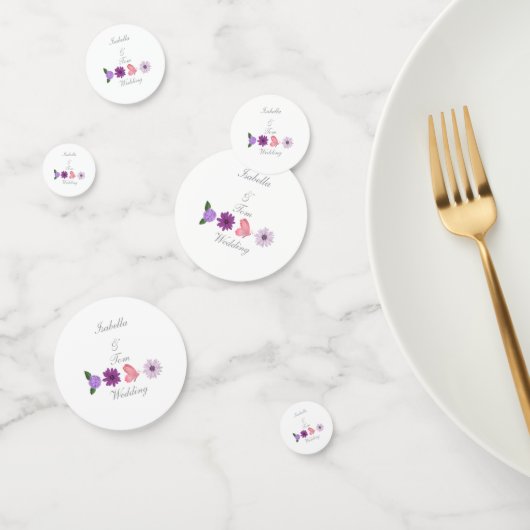 Romantische Wilde Bloem & Vlinder Boho Bruiloft Confetti (Groep)