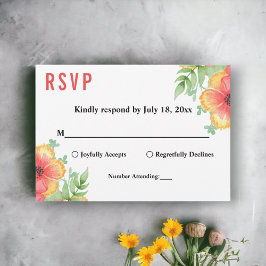 Romantische Wilde Bloemen Botanische Boho Bloemige RSVP Kaartje