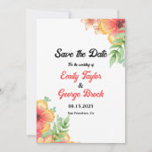 Romantische wilde bloemen Botanische Boho Floral W Save The Date (Voorkant)