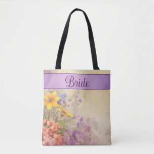 Romantische Wilde Bloemen Bruiloft Tote Bag