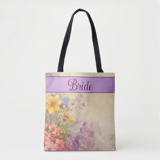 Romantische Wilde Bloemen Bruiloft  Tote Bag (Voorkant)