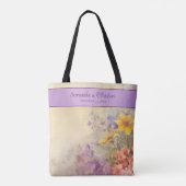 Romantische Wilde Bloemen Bruiloft  Tote Bag (Achterkant)