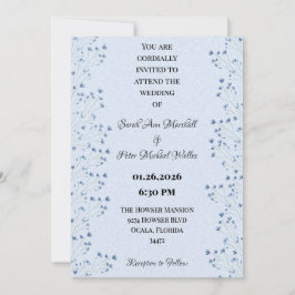 Romantische Wilde Bloemen Delicate Donkerblauwe Bl Kaart