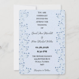 Romantische Wilde Bloemen Delicate Donkerblauwe Bl Kaart