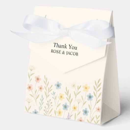 Romantische Wilde Bloemen Huwelijksgunstdoos Bedankdoosjes (Voorkant)