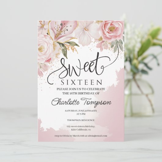 Romantische wilde bloemen lente zoet 16 kaart (Staand voorkant)