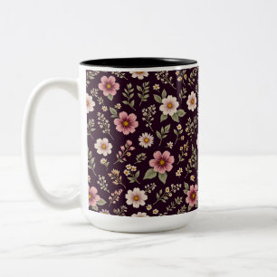 Romantische wilde bloemen Plum Mok
