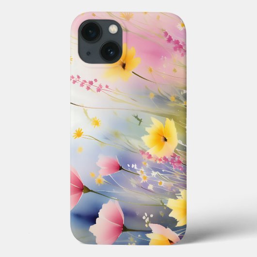 Romantische wilde bloemen roze en geel Case-Mate iPhone case (Achterkant)