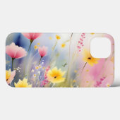 Romantische wilde bloemen roze en geel Case-Mate iPhone case (Achterkant (horizontaal))