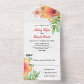 Romantische wilde bloemen rustieke Herfst bloemenb All In One Uitnodiging (Binnen)