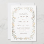 Romantische wilde bloementuin rustieke QR-code tro Kaart (Voorkant)