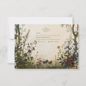 Romantische Wilde Tuin Bruiloft RSVP Kaartje (Voorkant)