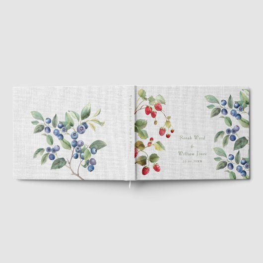 Romantische wilde zomer bessen bruiloft gastenboek (Volledig)