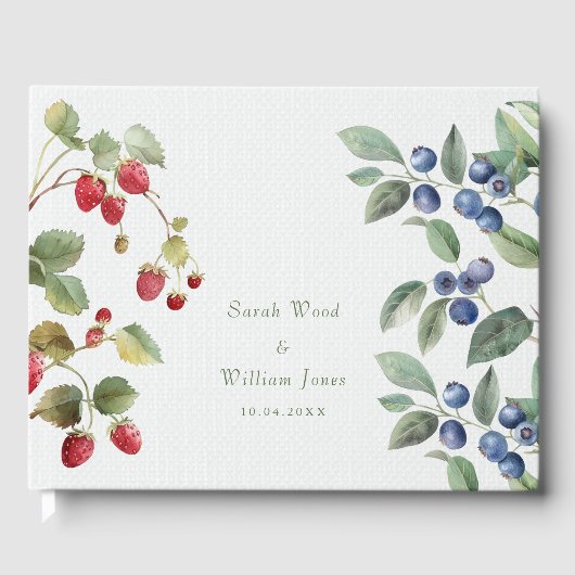 Romantische wilde zomer bessen bruiloft gastenboek (Voorkant)