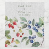 Romantische wilde zomer bessen bruiloft wijn etiket (Enkel label)