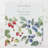 Romantische wilde zomer bessen bruiloft wijn etiket (Enkel label)