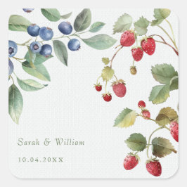 Romantische wilde zomerbessen bruiloft Sticker
