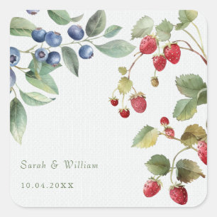 Romantische wilde zomerbessen bruiloft Sticker